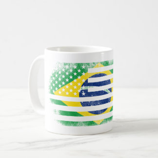 Brazilian American Flag Brazil and USA Design Coffee Mug