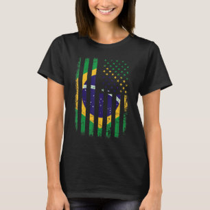 Brazilian American Flag Brazilian Roots Brazil Ame T-Shirt