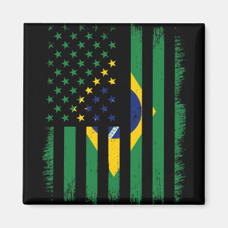Brazilian-American Flag Magnet Brazil