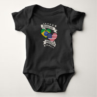 Brazilian American Heart Flags Brazil America