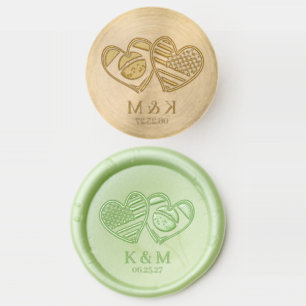 Brazilian American Heart Flags Wax Seal Stamp
