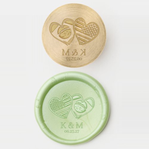 Brazilian American Heart Flags Wax Seal Stamp