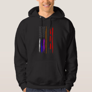 Brazilian American Jiu Jitsu Fighter Vertical Flag Hoodie