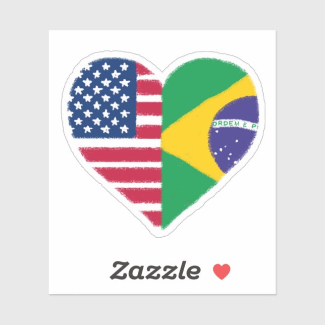 Brazilian American Love Sticker (Sheet)