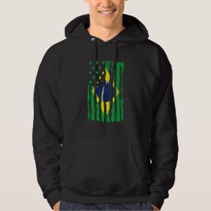 Brazilian American Pride Usa Flag Brazil Roots Hoodie