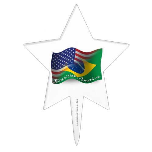 Brazilian_American Waving Flag Cake Topper