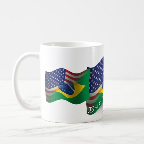 Brazilian_American Waving Flag Coffee Mug