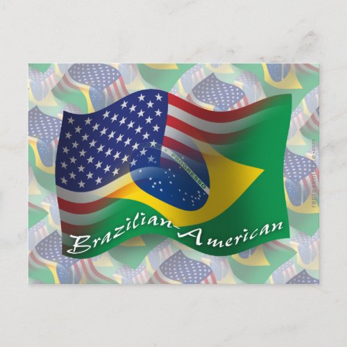 Brazilian_American Waving Flag Postcard