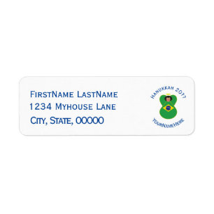 Brazilian Angel Hanukkah Flag Personalized Label