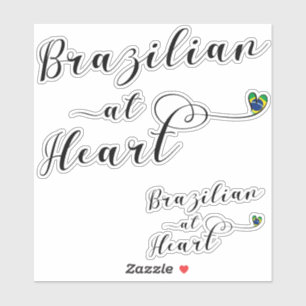 Brazilian At Heart, Brazil Sticker
