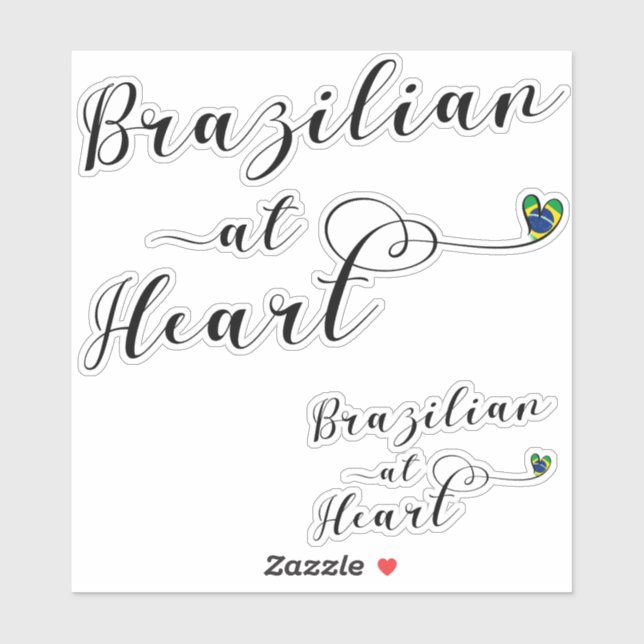 Brazilian At Heart, Brazil  Sticker (Sheet)