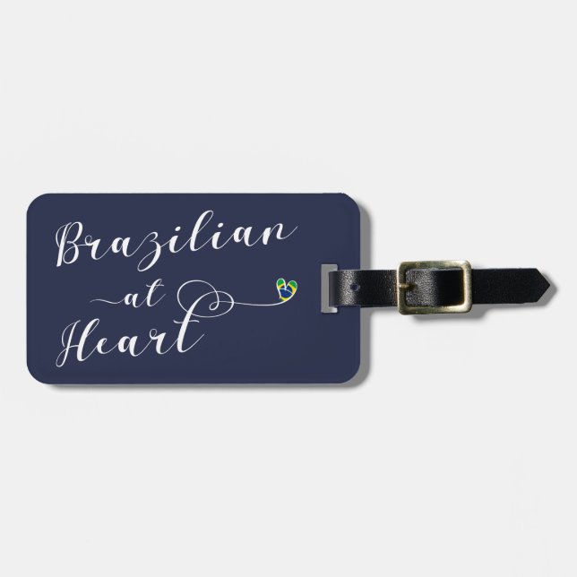 Brazilian At Heart Luggage Tag Template, Brasil (Front Horizontal)