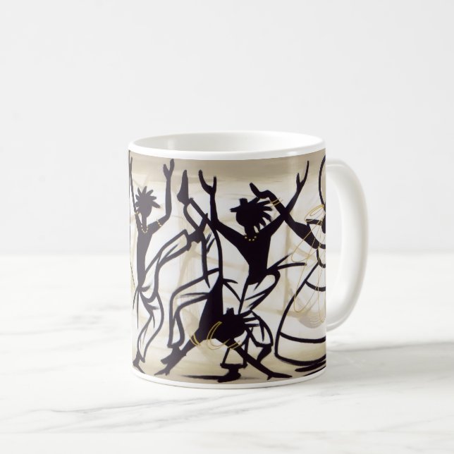 Brazilian Bahia Art: Wood Painting & Festival Cult Coffee Mug (Front Right)