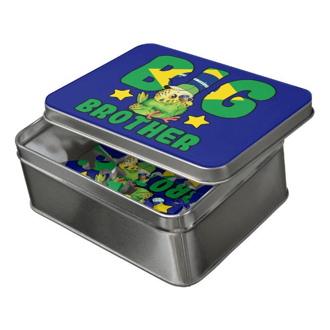Brazilian Big Brother - Bird with Brazil Flag Jigsaw Puzzle (Lid Open)