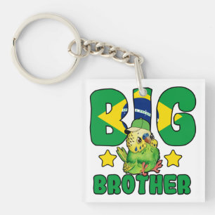 Brazilian Big Brother - Bird with Brazil Flag Keychain