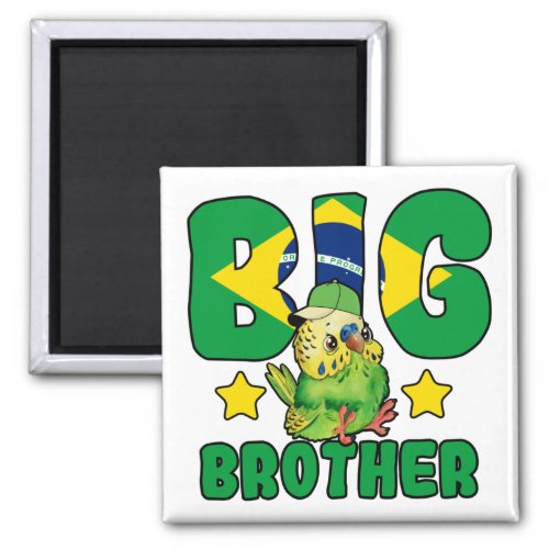 Brazilian Big Brother _ Bird with Brazil Flag Magnet