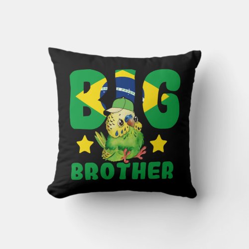 Brazilian Big Brother _ Bird with Brazil Flag Throw Pillow