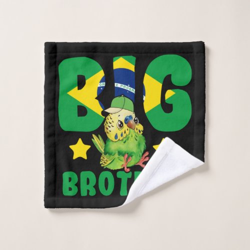 Brazilian Big Brother _ Bird with Brazil Flag Wash Cloth