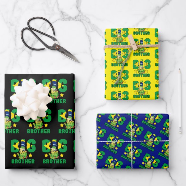 Brazilian Big Brother - Bird with Brazil Flag Wrapping Paper Sheets (Front)