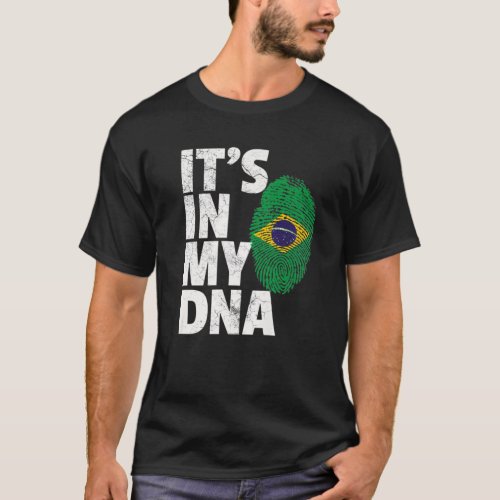 Brazilian Brazil Flag ITs IN MY DNA Christmas Gif T_Shirt