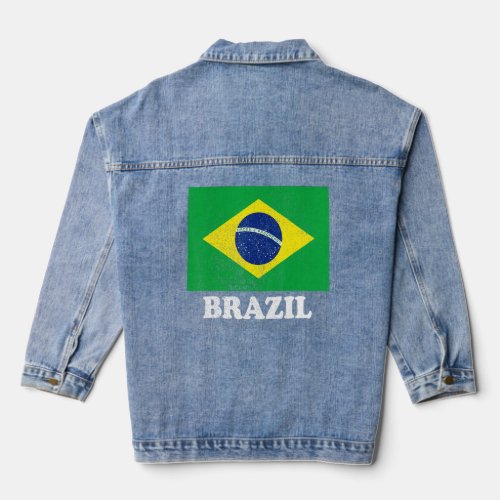Brazilian Brazil Flag Pride Brazilian Flag  Denim Jacket