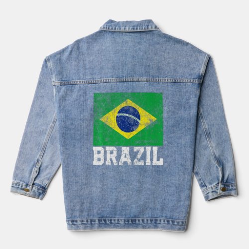 Brazilian Brazil Flag Pride Roots Country Family N Denim Jacket