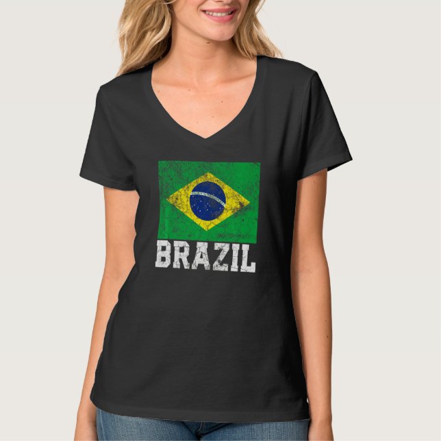 Brazilian Brazil Flag Pride Roots Country Family N T-Shirt (Front)