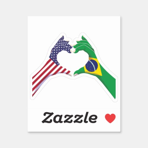Brazilian Brazil USA United States American Sticker