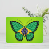 Brazilian Butterfly Flag on Green (Standing Front)
