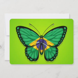 Brazilian Butterfly Flag on Green
