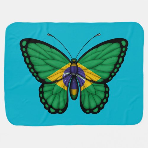 Brazilian Butterfly Flag Swaddle Blanket