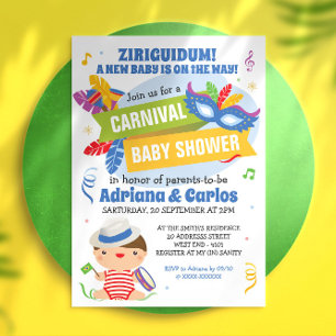 Brazilian Carnival Baby Shower Invitation