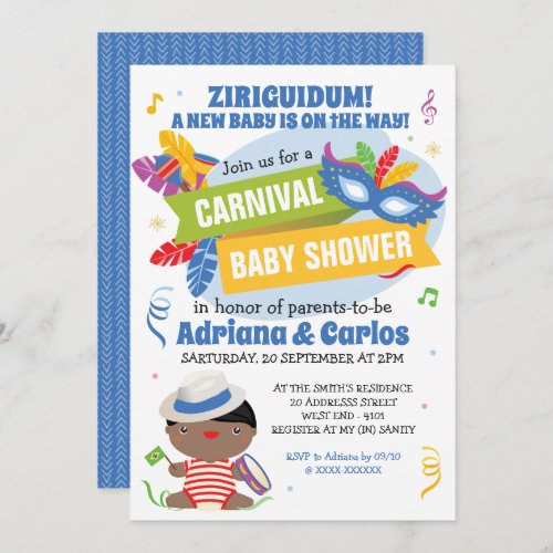 Brazilian Carnival Baby Shower Invitation