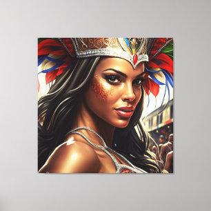 brazilian carnival illustration canvas print