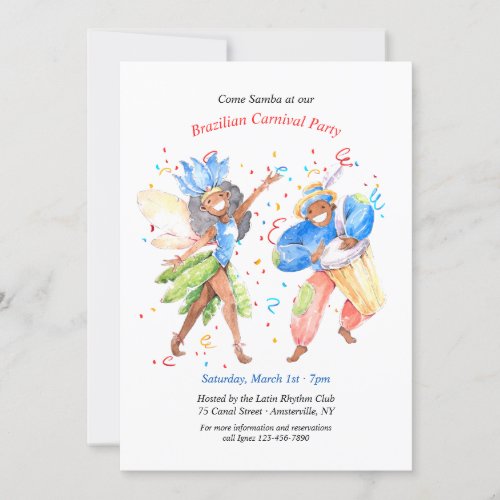 Brazilian Carnival Invitation