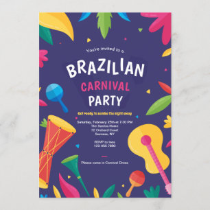 Brazilian Carnival Party Invitation
