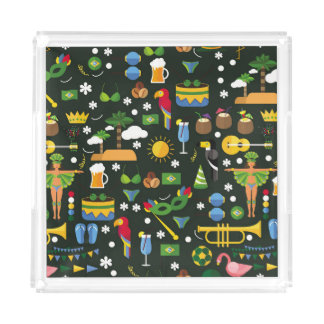 Brazilian carnival, vintage flat texture. acrylic tray