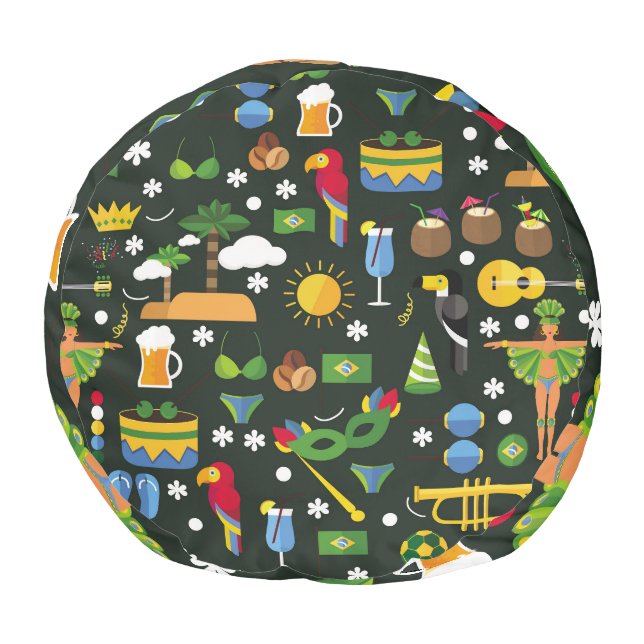 Brazilian carnival, vintage flat texture. pouf (Bottom)