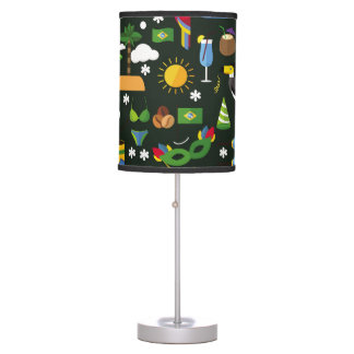 Brazilian carnival, vintage flat texture. table lamp