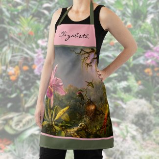 Brazilian Cattelya Orchid Hummingbird Monogram  