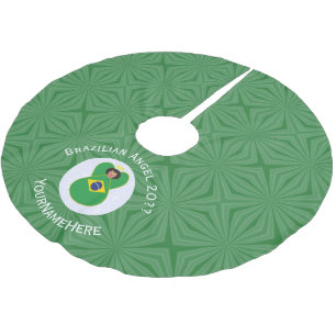 Brazilian Christmas Angel Flag Personalized  Brushed Polyester Tree Skirt