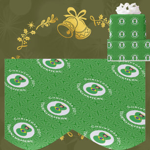 Brazilian Christmas Angel Flag Personalized  Wrapping Paper