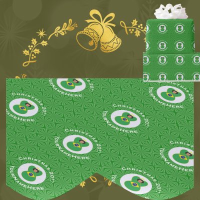 Brazilian Christmas Angel Flag Personalized  Wrapping Paper