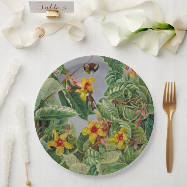Brazilian Climbing Shrub and Humming Birds Paper Plates (Wedding)