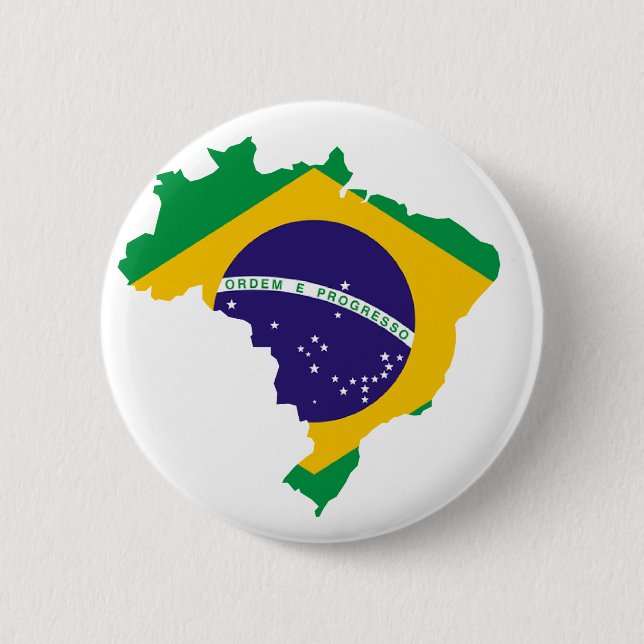 Brazilian country flag pinback button (Front)