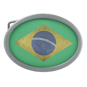 Brazilian diamond oval belt buckle