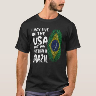 Brazilian Fingerprin Brazil Flag T-Shirt