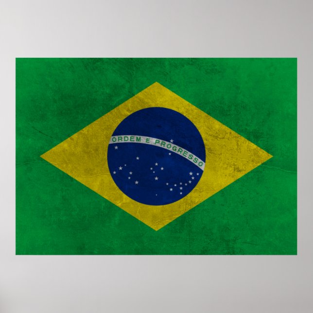 Brazilian flag (Aged Style) Poster (Front)