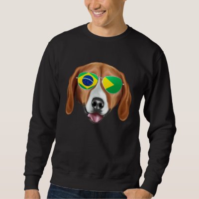 Brazilian Flag American Foxhound Dog Brazil Pocket Sweatshirt