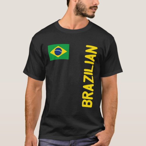 Brazilian Flag And Brazil Roots T_Shirt